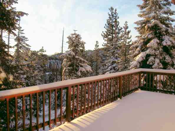 Overlook several snow-capped mountain ranges and Heavenly
Ski Area from 1000 square feet of private deck and many windows.